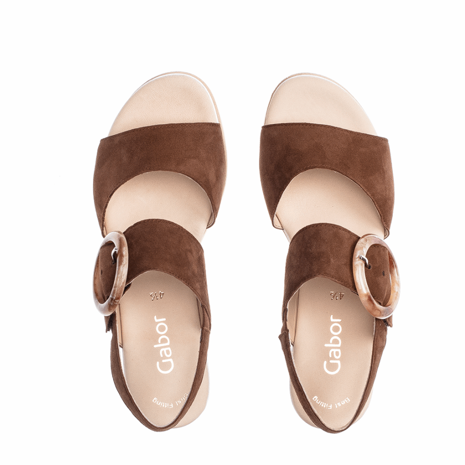 Sandale Compensée à Bride Cheville New Whisky Gabor