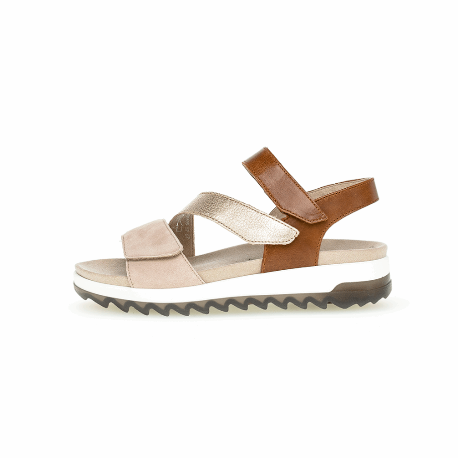 Sandale à Bride De Cheville Gabor Caramel/or/rosa