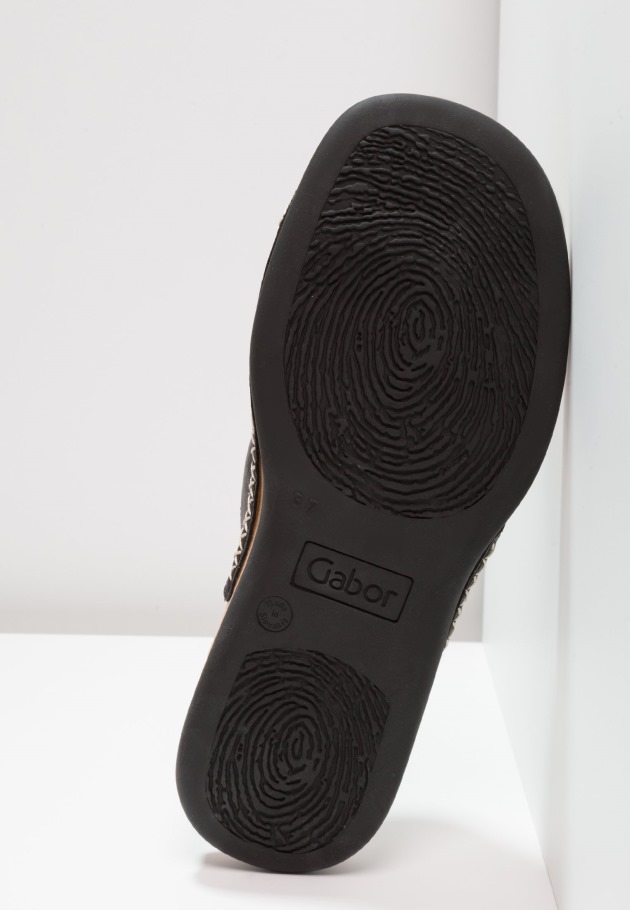 Sandales Noires à Barre En T Gabor