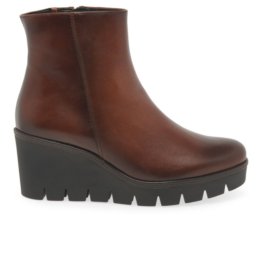 Sattel Gabor Utopia Womens Chunky Wedge Heel Ankle Boots