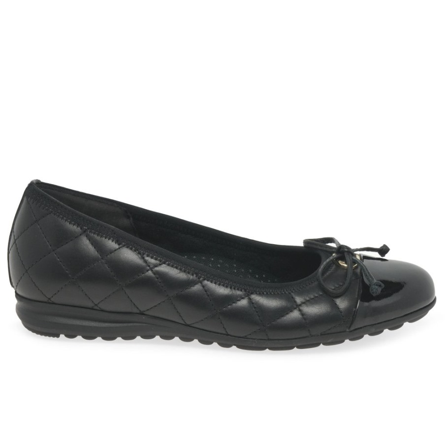 Snowdrop Ladies Ballet Pumps Gabor Black/Patent