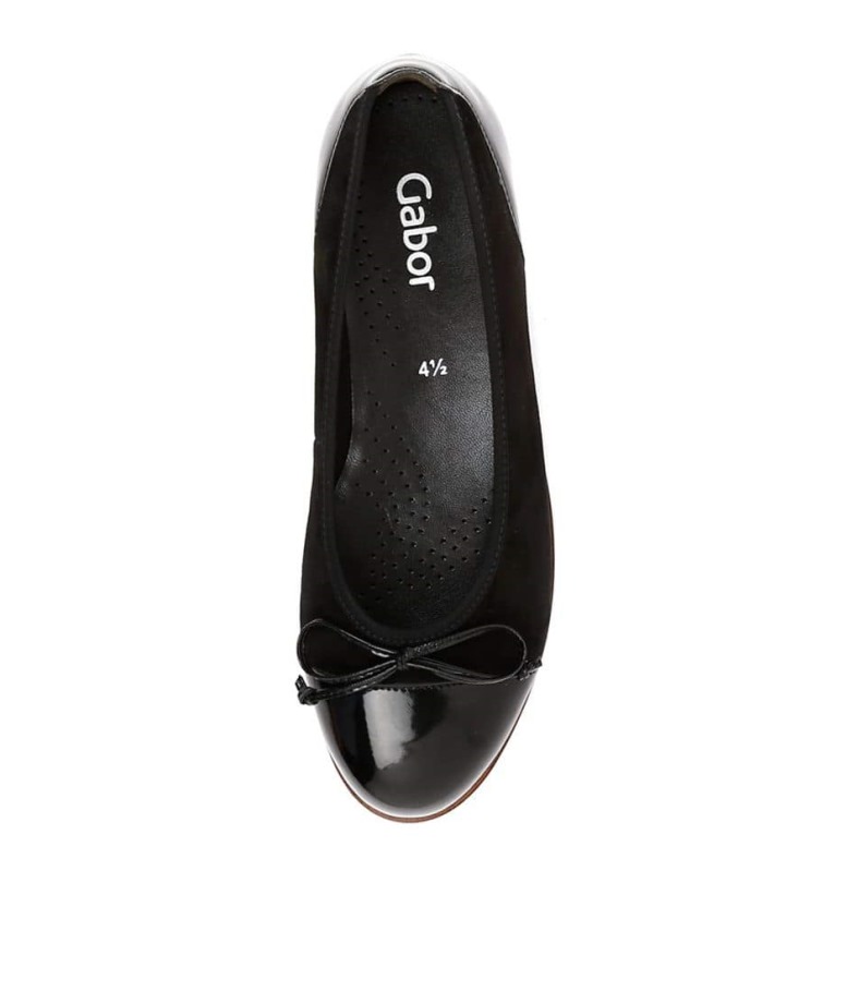 Trèfle Cuir Verni Schwarz Gabor