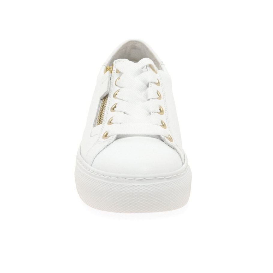 White/Platino Gabor Campus Womens Trainers
