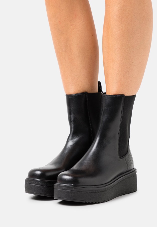 Women Platform Ankle Boots Black Gabor