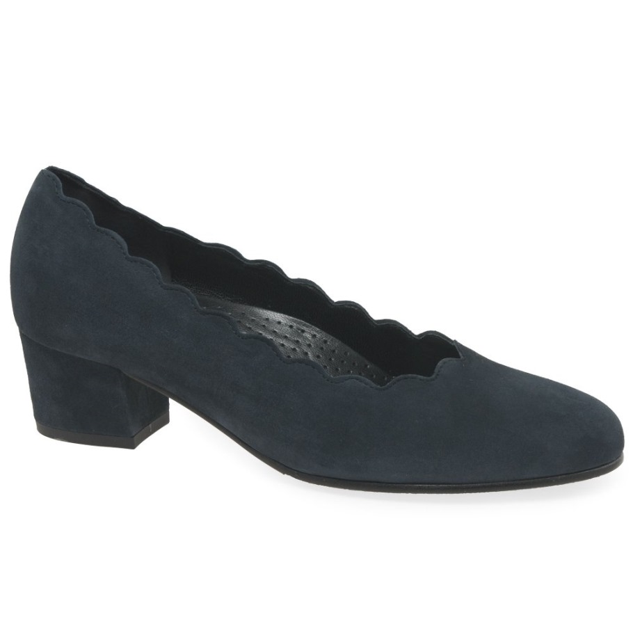 Dark Blue Suede Gigi Womens Court Shoes Gabor