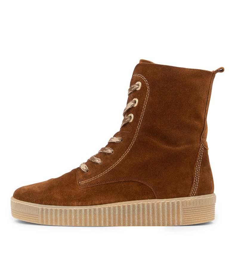 Gabor Arca Bottines En Daim Cognac