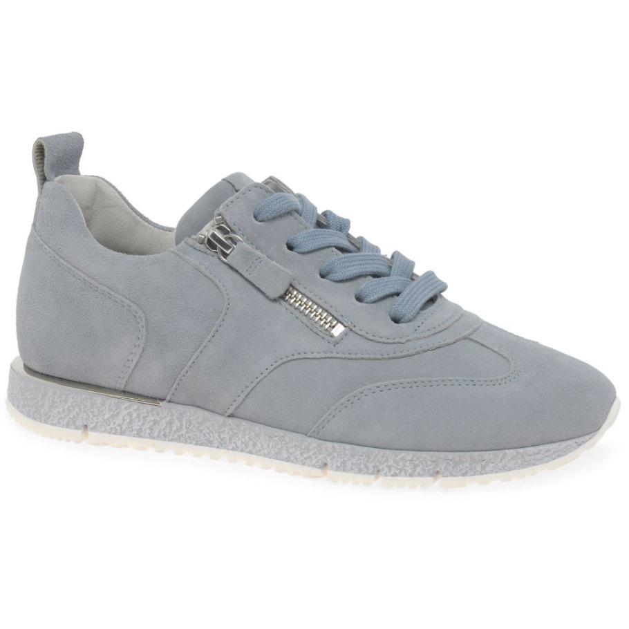 Gabor Suisse Wednesday Ladies Trainers Aquamarine Suede