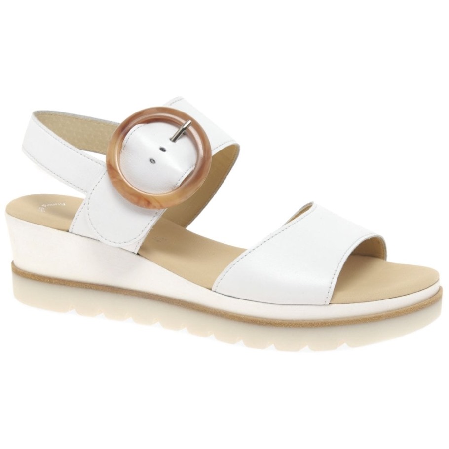 Gabor Yeo Ladies Wedge Heel Sandals White