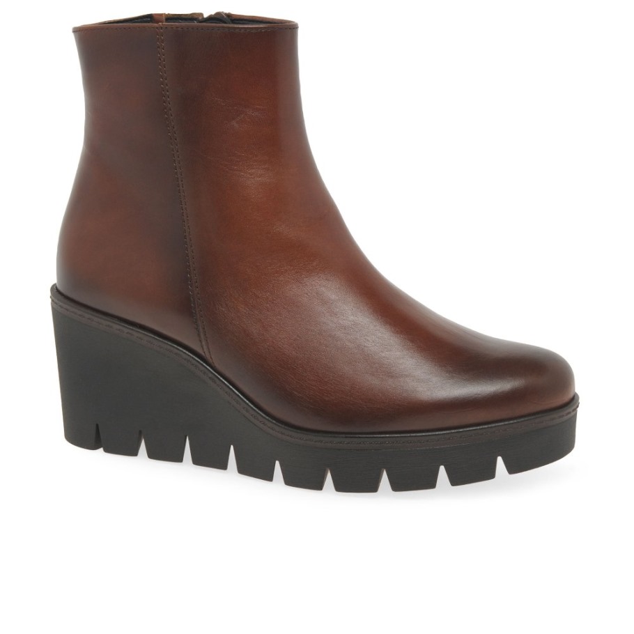 Sattel Gabor Utopia Womens Chunky Wedge Heel Ankle Boots